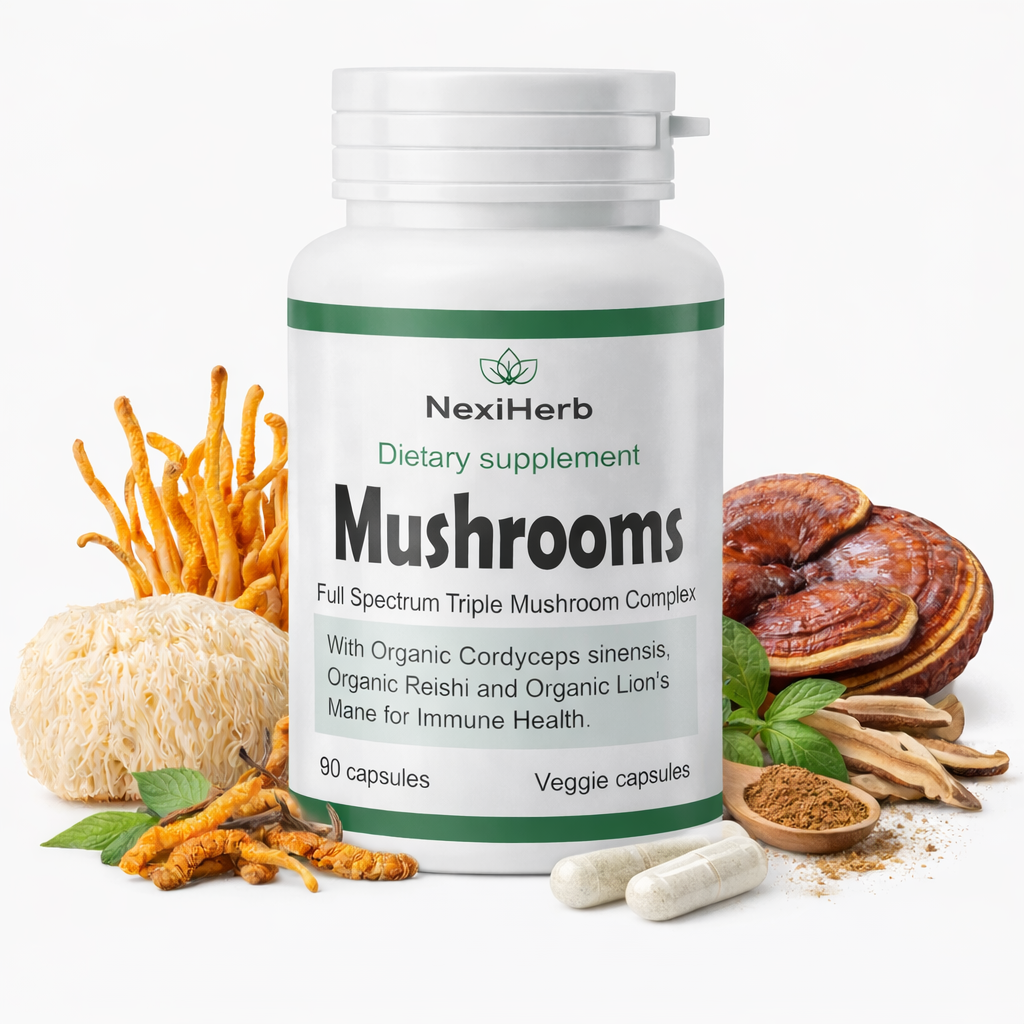 Triple Mushroom Complex Nexiherb - Cordyceps, Reishi, and Lion’s Mane 90 caps