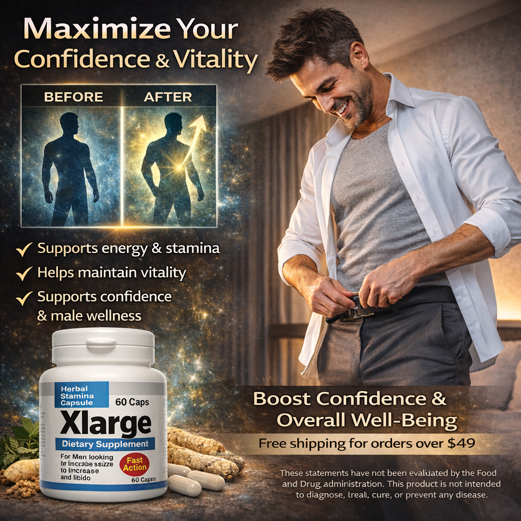 Fórmula herbal avanzada Xlarge de NexiHerb para favorecer la vitalidad masculina y el bienestar diario.
